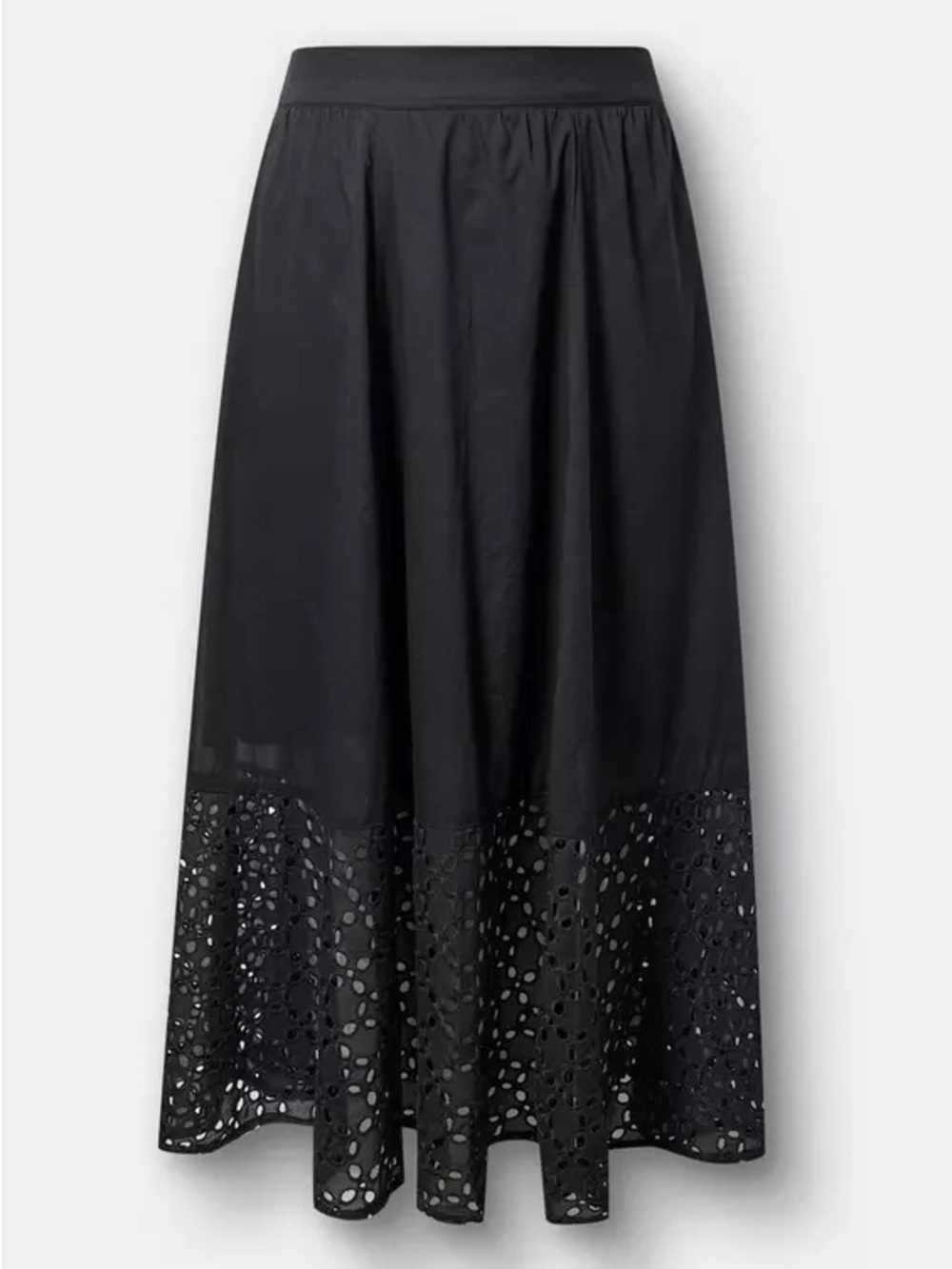 Torrid Black Maxi Skirt with Eyelet Hem